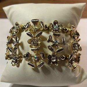 Vintage Floral Rhinestone Bracelet